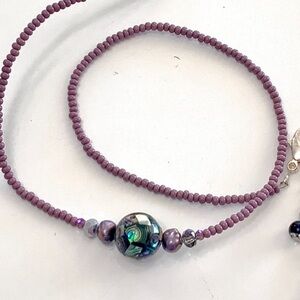Mermaid’s Dream Abalone Shell Mosaic Beaded Necklace